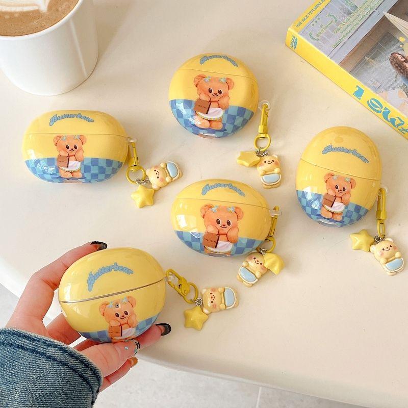 

Case 5i Butter Bear Freeclip Second Generation SE2 Fourth Generation Freebudspro3 Earphone Case 4e Fifth Generation Pro2 Shatter-resistant Hard Case AirPods 1/2 Generation [Butter Bear] + pendant