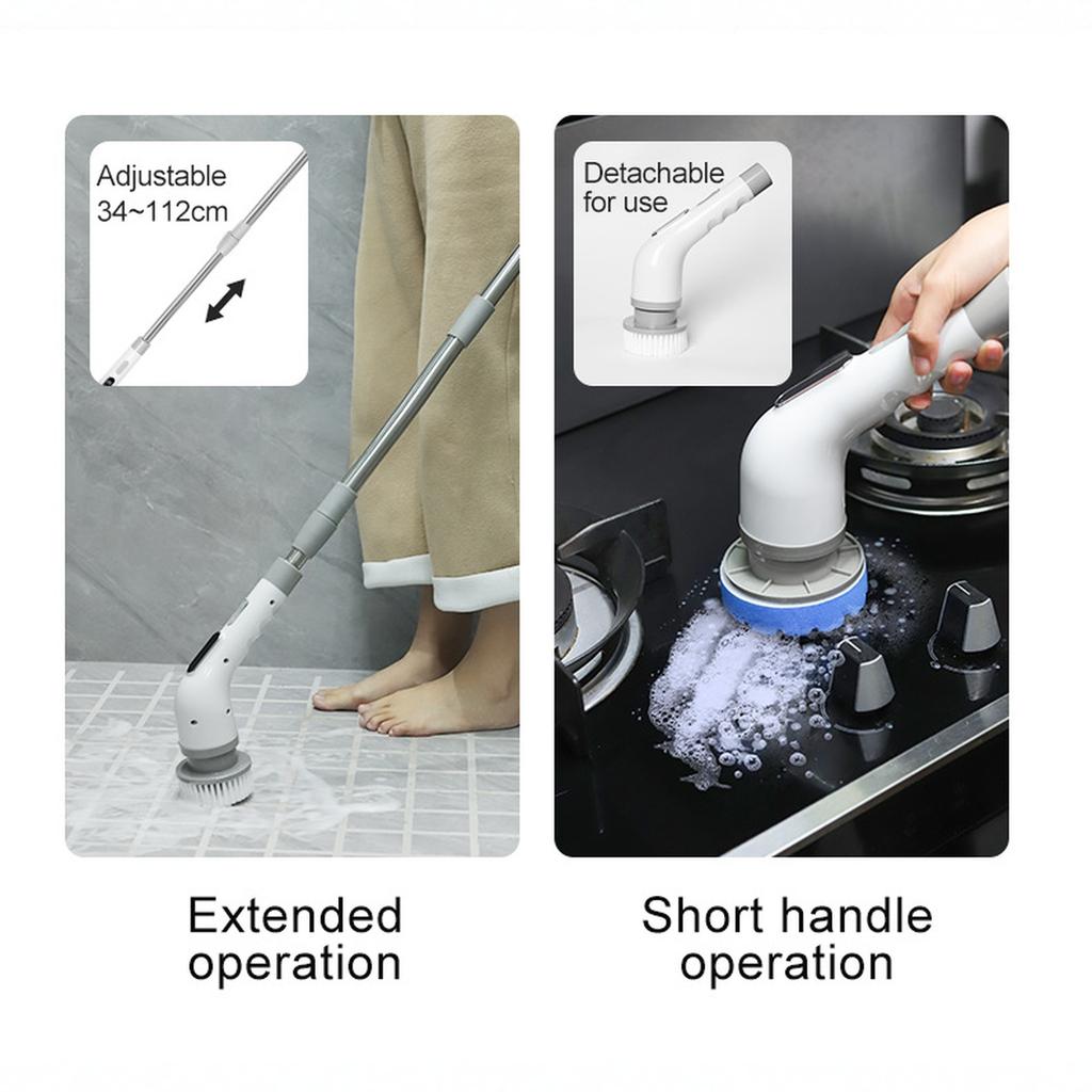 Cross-Border Electric Cleaning Brush Multi-Functional Long Handle Telescopic
