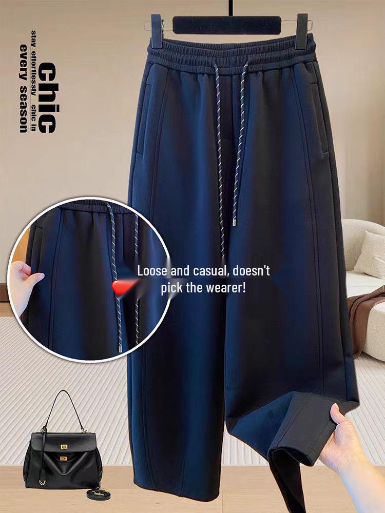 2025 Women's High Waist Wide Leg Sweatpants - Loose, Slimming Plus Size Casual Pants