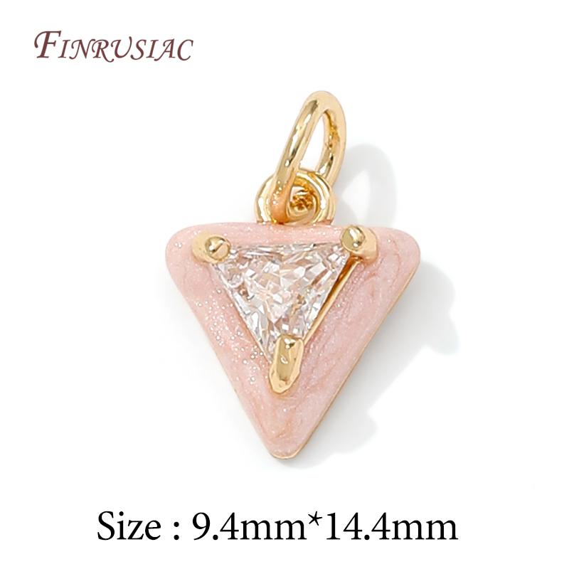 14K Gold Plated Enamel Charms with CZ Crystal,Heart Moon Pendant For DIY Jewelry Making,DIY Bracelet Necklace Earring Supplies