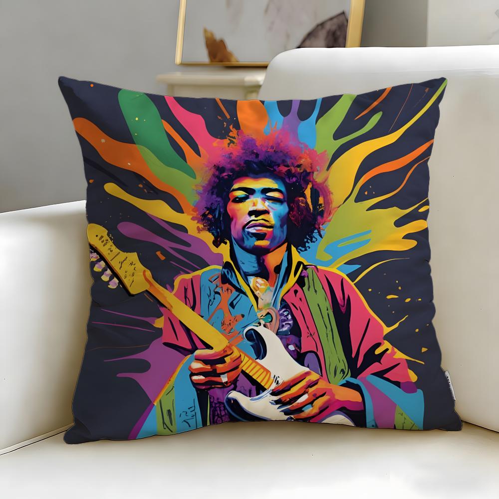 Klasický zpěvák Jimi Hendrix Povlak na polštář Měkký a snadno pratelný Povlak na polštář – Univerzální pro pohovku, postel, cestování a kancelář