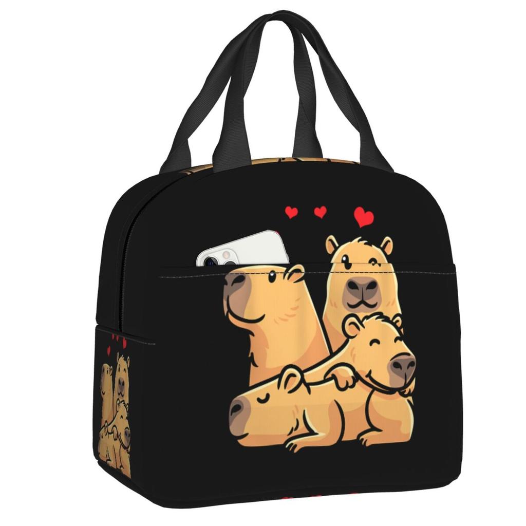 Fiambrera Portátil Personalizada de Capibara para Mujer, Termo Refrigerador Antifugas, Bolsa de Almuerzo Térmica Aislante para Escuela, Niños, Estudiantes