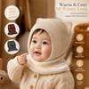Ear Protection Baby Balaclava Hat Solid Color Knit Cap Scarf New Winter Toddler Hat  Boy Girl