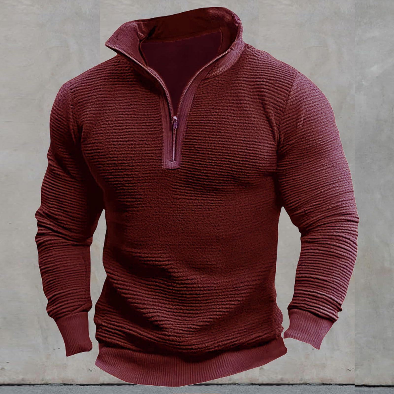 

Men s Vintage Pullover Lightweight Long Sleeve Ribbed Knit Sweatshirts Casual Stylish M