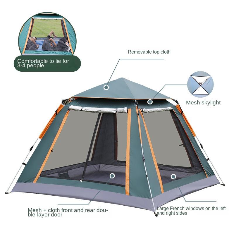 Outdoor Panoramic Doors and Windows Camping Tent Automatic Quickly Open Sunscreen and Waterproof Park Tent