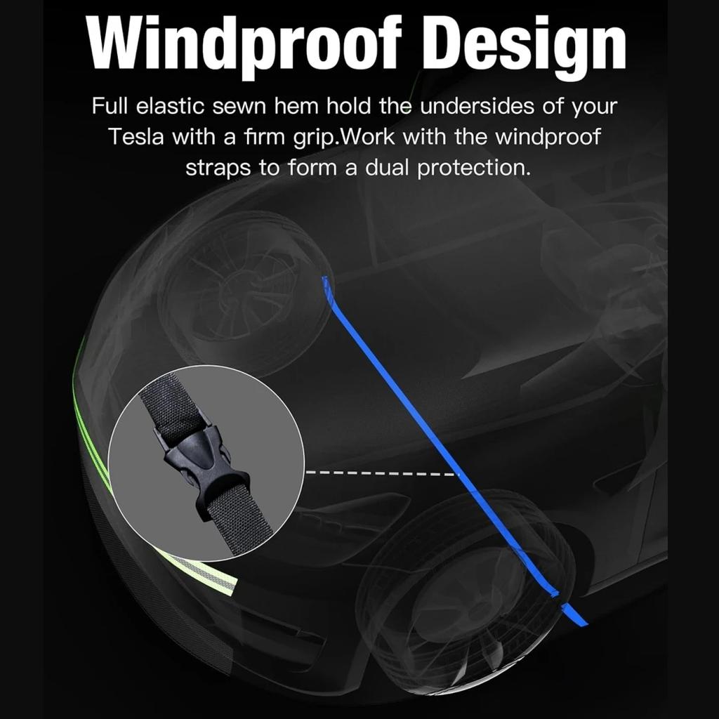ACR3  Car Covers Custom Fit For Tesla Model 3 2020-2024 Heavy Duty Outdoor Waterproof All-Weather UV Protection Full Exterior Cover
