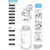 Skater Stainless Steel Direct Bottle with Handle 1000ml Water Bottle Mug Bottle Black STD10H-A