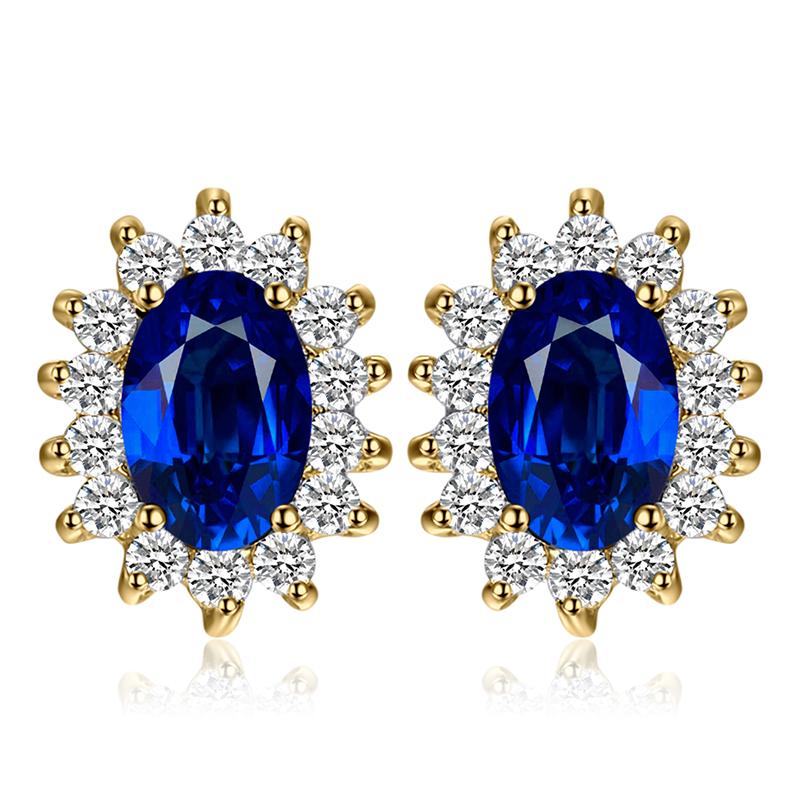 

JewelryPalace Created Sapphire Ruby 925 Sterling Silver Stud Earrings Natural Amethyst Citrine Garnet Peridot Topaz Gemstone