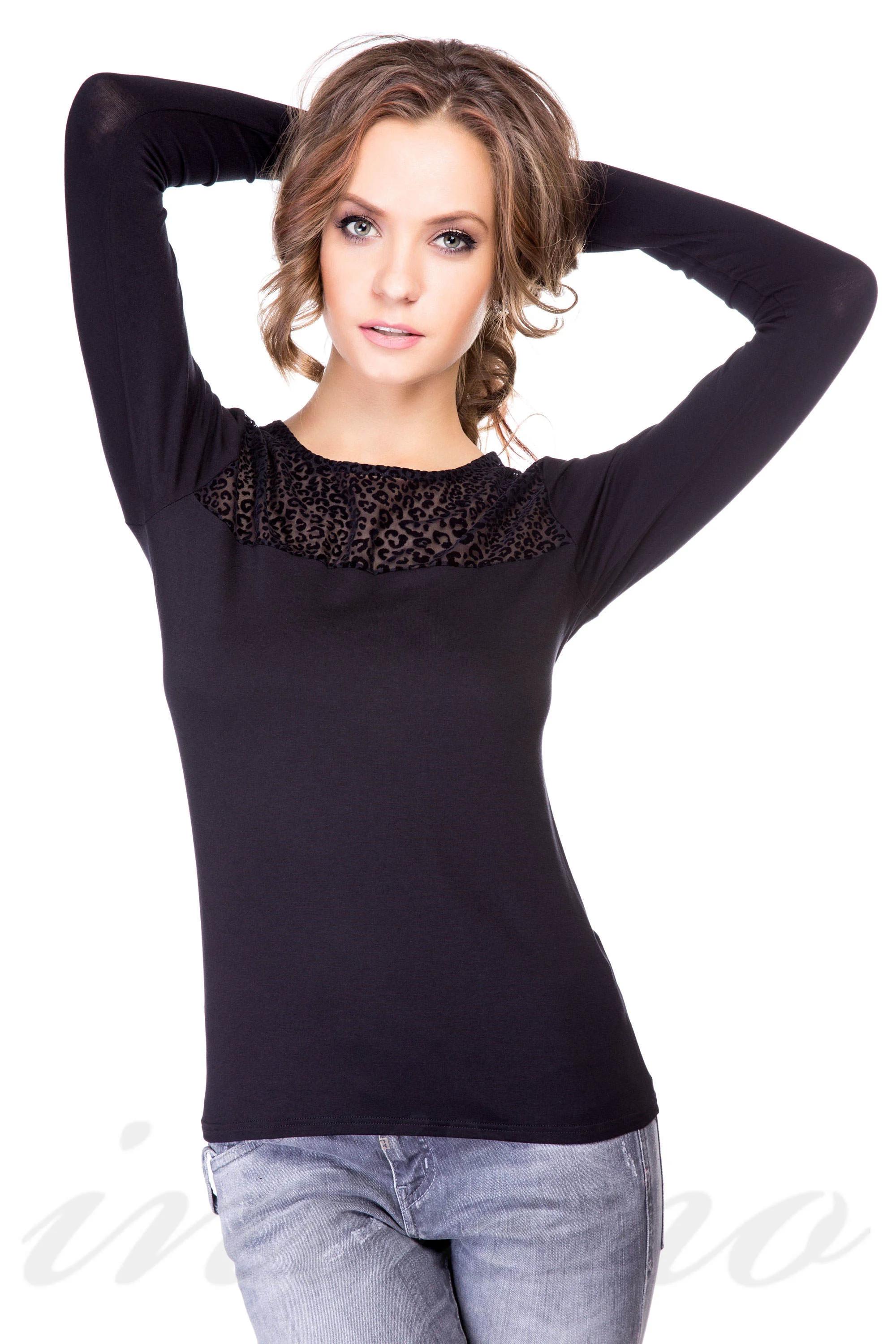 

Жіночий лонгслів Emmebivi (49994) 46(L) прозорий колір чорний