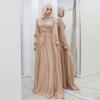 Yiduoduo Elegant Satin Soft Waist Long Dress 21662