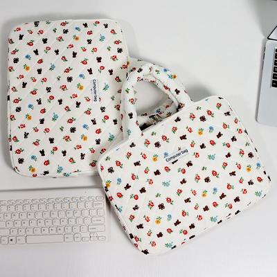 Flower Pattern Cute Shockproof Laptop Handbag13.3/15/15.6/16 Inch For Mac Air13.6 Pro14 Samsung Dell Lenovo HP Laptop Pouch