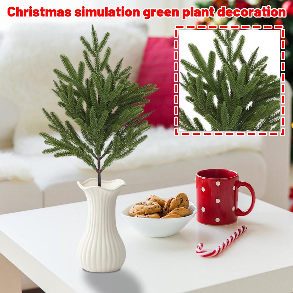 Simulovaná větev Jedna dekorativní vánoční zelená rostlina Ozdoby Pokojové doplňky pro aranžování květin