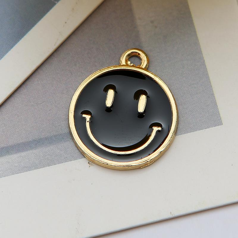 Korean-Style K Gold Alloy Cartoon Smiley Face Charms: Cute DIY Earrings, Bracelets, and Pendants.