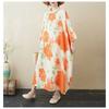 2025 Printed Stand Neck Loose Extra-Large Size Vacation Dress