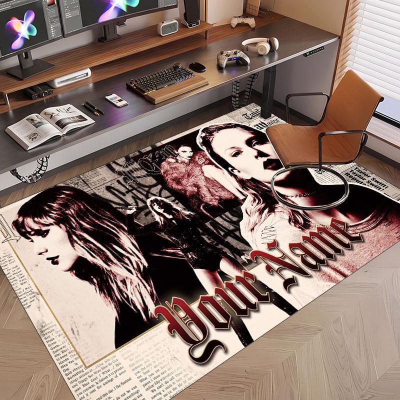 Custom Name Crystal Velvet Rug,Taylor Swift Comfortable Anti Slip Floor Mat For Room Decoration