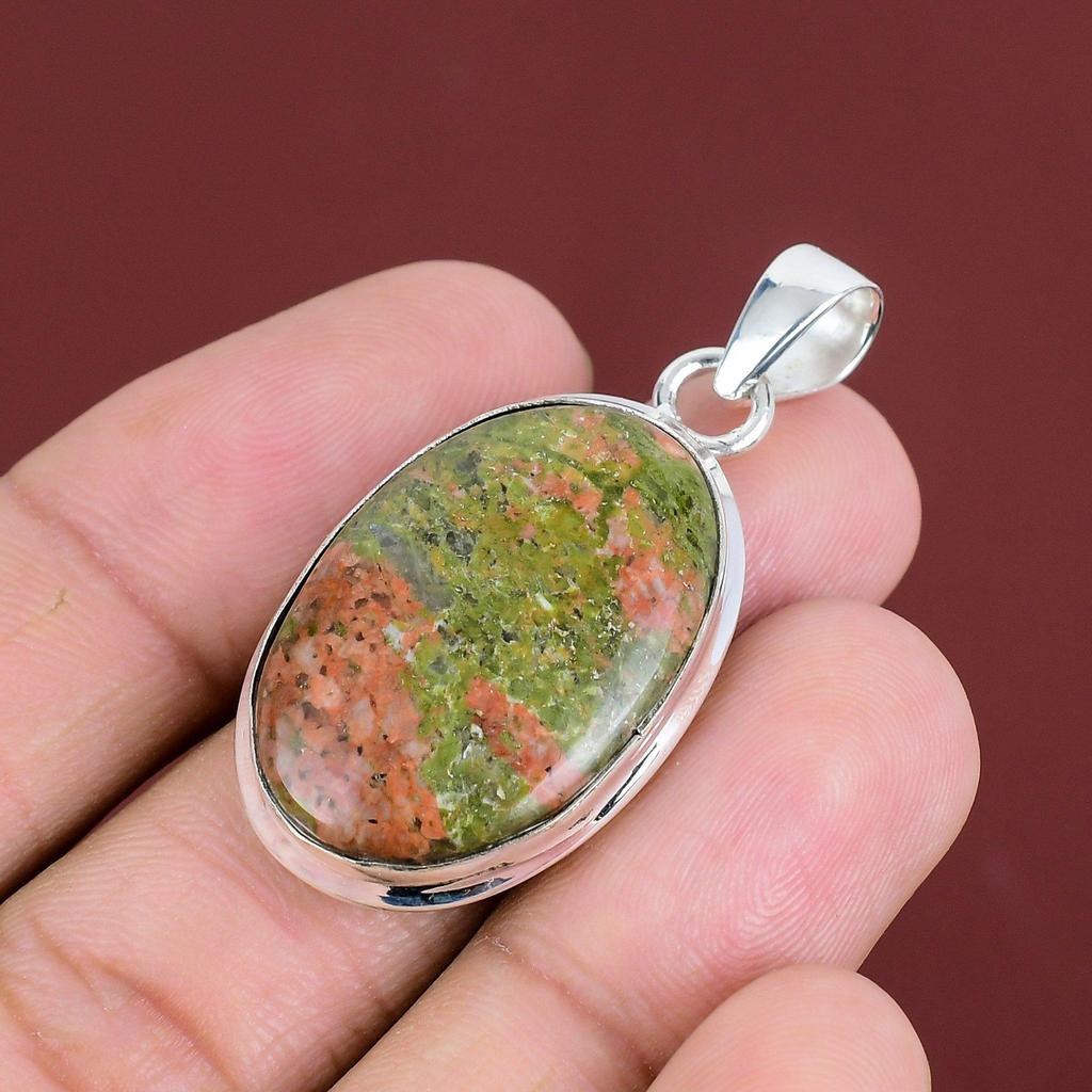 Unakite Pendant Handmade Pendant Natural Gemstone Pendant 925 Sterling Silver Pendant Awesome Unakite Jewelry Stylish Pendant Gifts For Her