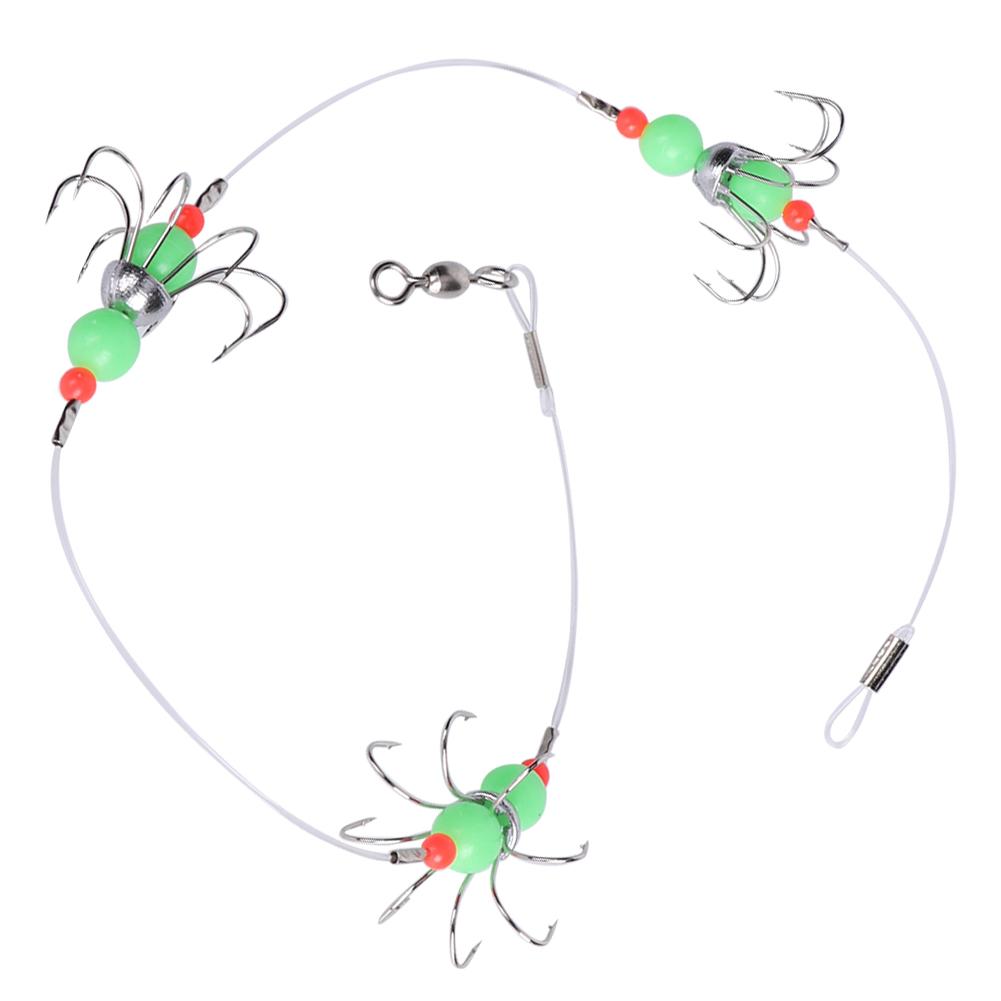 Luminous Squid String Hook   Fishhook Barbed Night Fishing Tackles Accessories