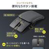 Sanwa Direct Folding Mouse Bluetooth Silent 5-Button with Back/Forward Buttons & Wheel - Compatible with Mac/iPad/iPhone/Android -