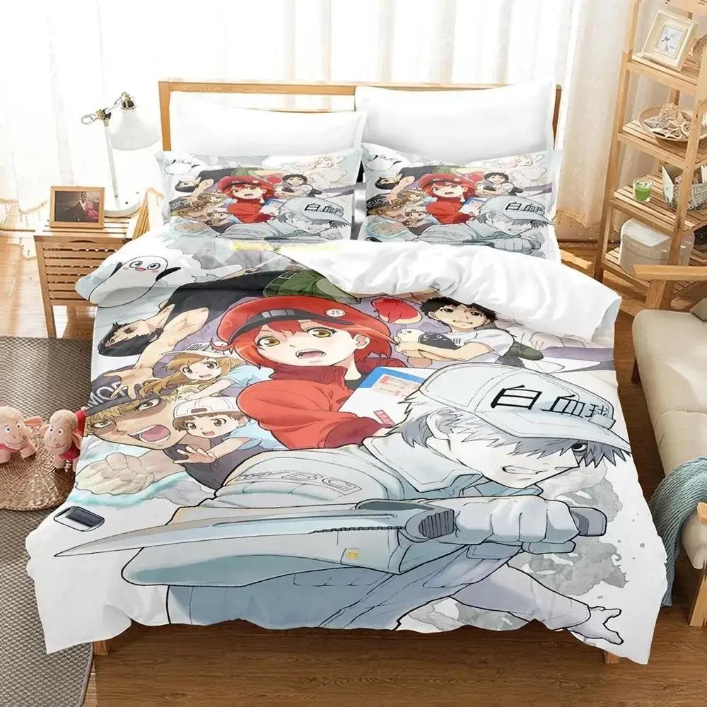 

Комплект постельного белья Cells At Work, односпальная кровать, двуспальная кровать, двуспальная кровать, комплект постельного белья для взрослых и детей, комплект постельного белья с 3D-принтом и аниме 70x133cm 2pcs