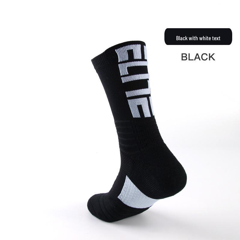 New Men's Elite Non-Slip Basketball Socks - Thickened, Trendy Sports Socks with Intermittent Terry Cushioning