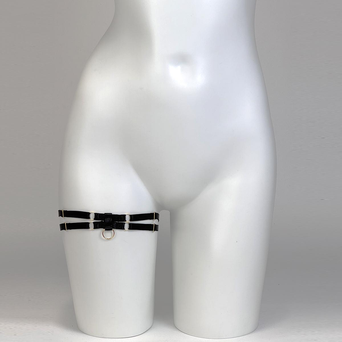 

Ladies Black Elastic Leg Ring Adjustable Sexy Ring Tight Strap Gothic Punk Bondage Leg Strap Daily Party Accessories