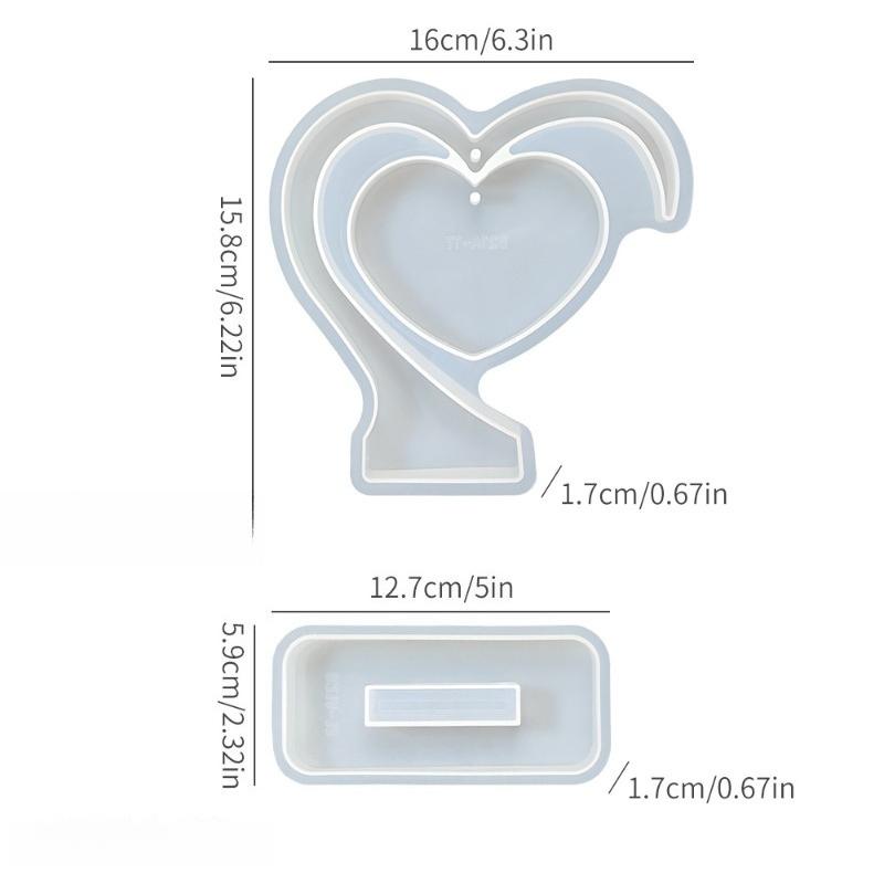 1pc Heart Photo Frame Mold DIY Epoxy Resin Love Ornament For Aroma Gypsum Handmade Craft Home Decor Supplies