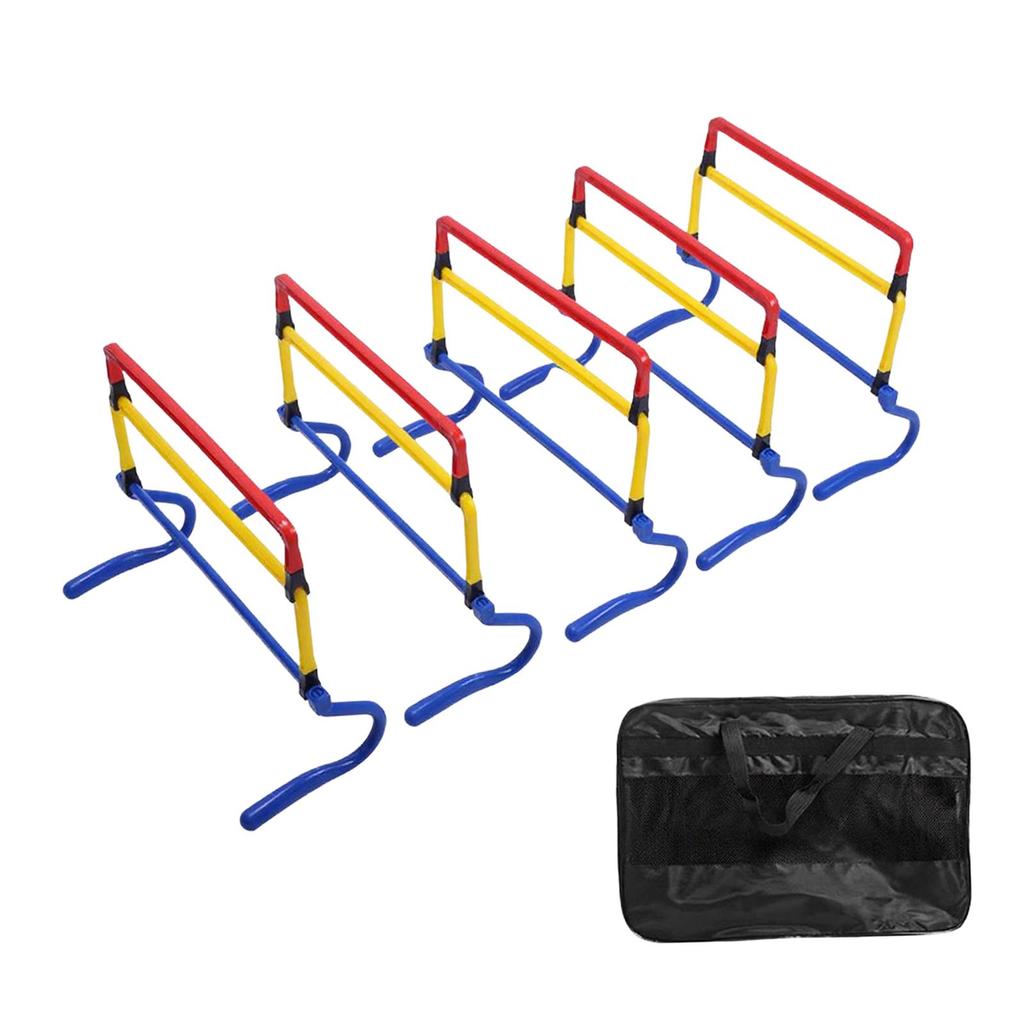 5x Sports Agility Hurdles Adjustable Foldable Improves Coordination Practice