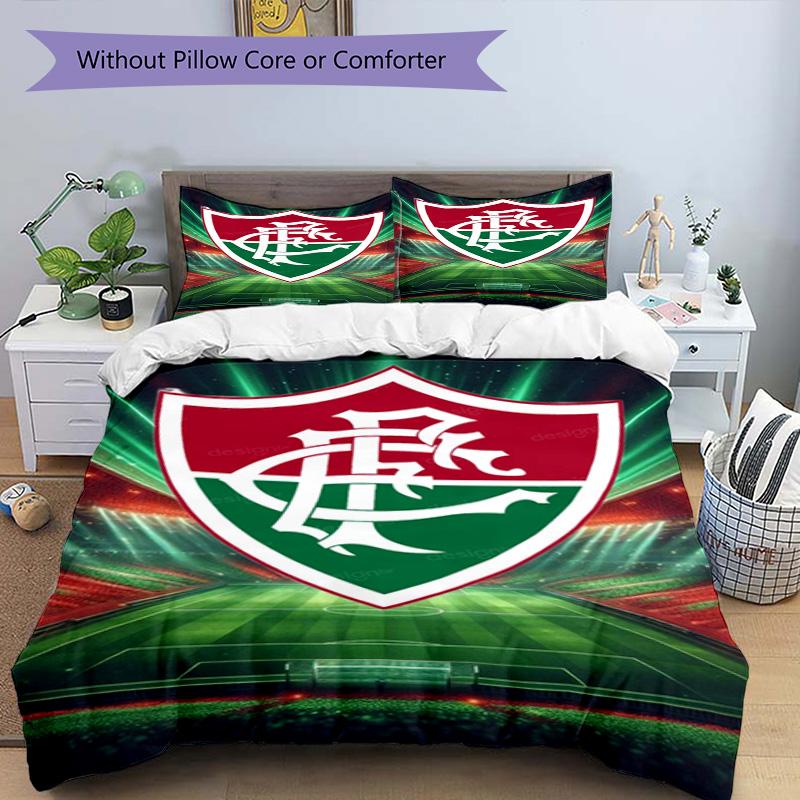 Flumi-nense Football Crest Printed Pattern Duvet Cover Set – includes 1 duvet cover and 2 matching pillowcases Bedroom decor Christmas gifts