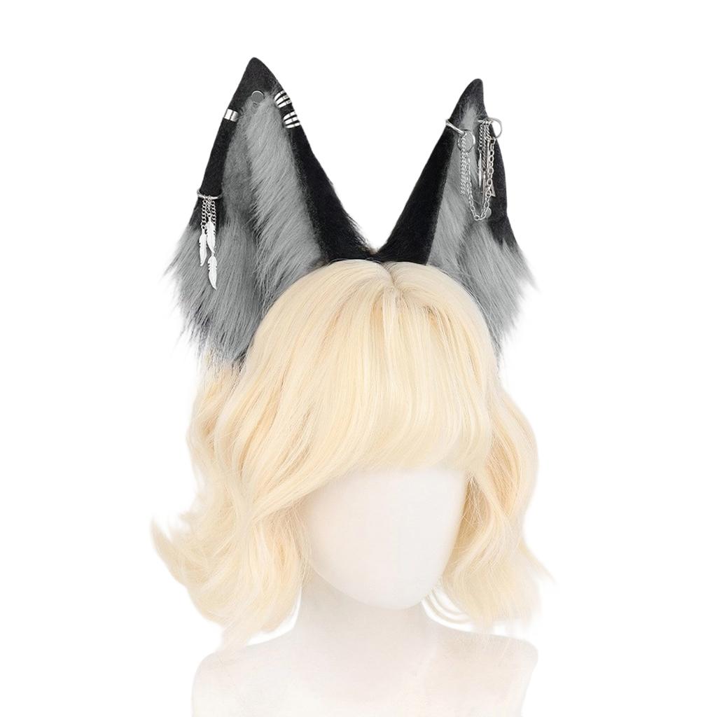 Elastic Faux Fur Wolf Ear Headband for Costume Parties Cosplay Event and Role Playing Gathering Dressingup Headwear