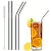 30cm brčka na hrnek Opakovaně použitelná nerezová brčka 4 sada barevných zdravých ekologických brček na pití pro koktejlové smoothie