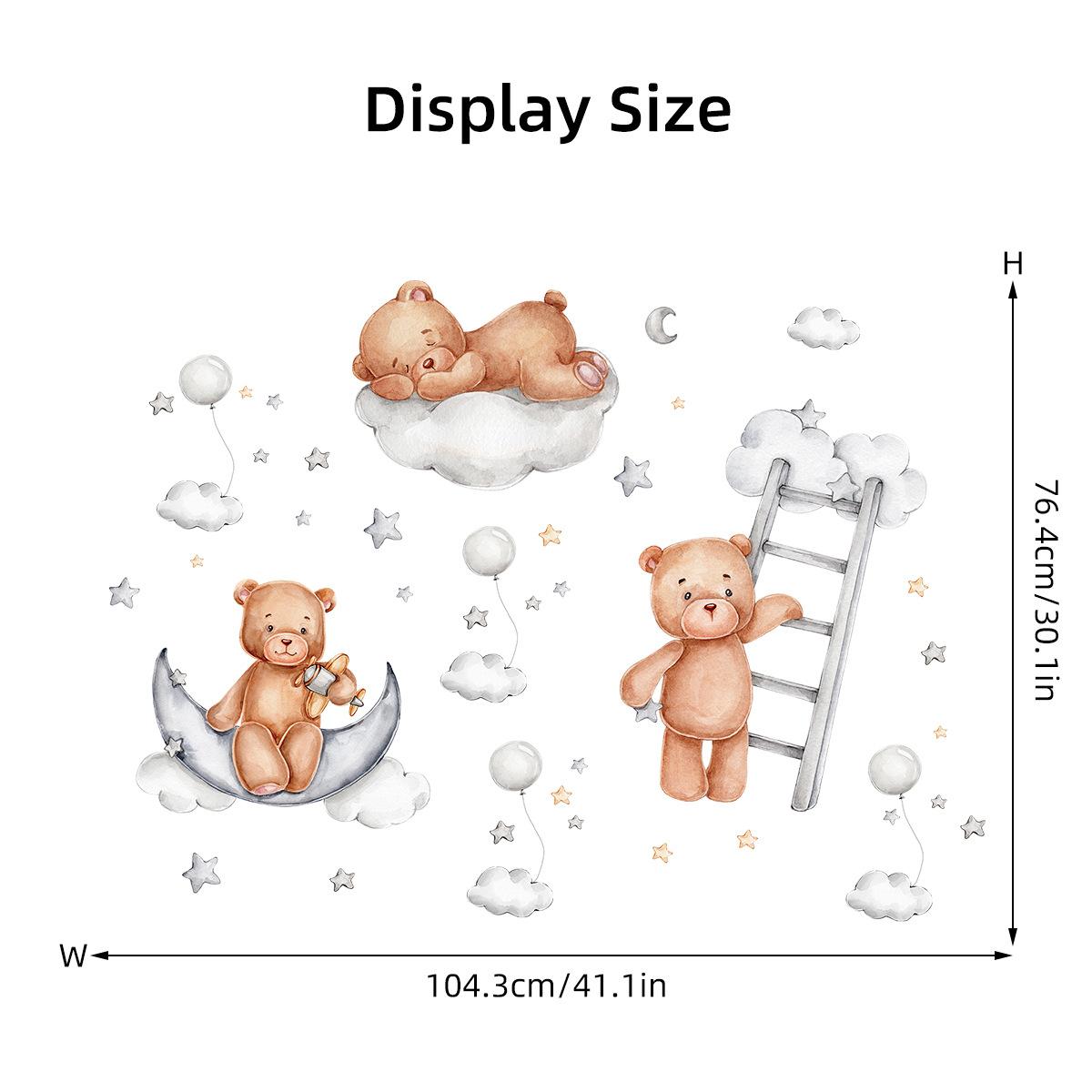 

2PCS Cartoon Cute Cute Animals Sitting on The Wall Stickers for Kids Room Kindergarten Bedroom Home Decoration Wall Decor 30x90CM 2PCS