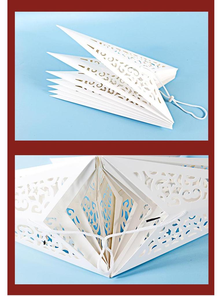 White Hollow Paper Star Lampshade - Christmas, Wedding, and Party Decoration.