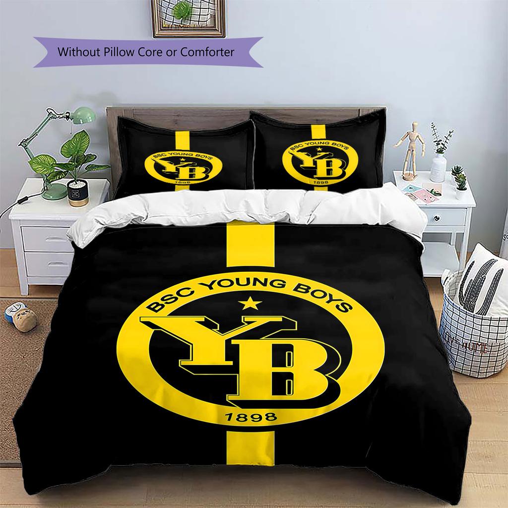 BSC Young Pattern Bedding,Quilt Set Quilt Cover Pillowcase Home Birthday Gift(1 * Duvet Cover + 2 * Pillowcase, Without Core)