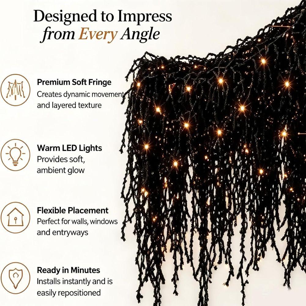 Warm White LEDs Gothic Vine Garland with LED Lights Artificial Autumn Hanging Display Mantel Decor