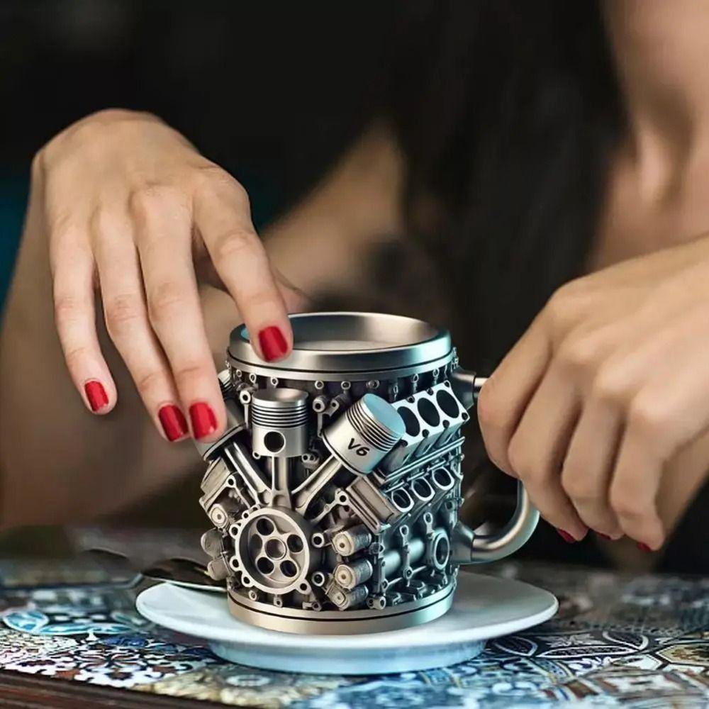 Kitchen Drinkware Car Engines Themed Coffee Mug Rust-Proof Stainless Steel Coffee Cup  Home Decor