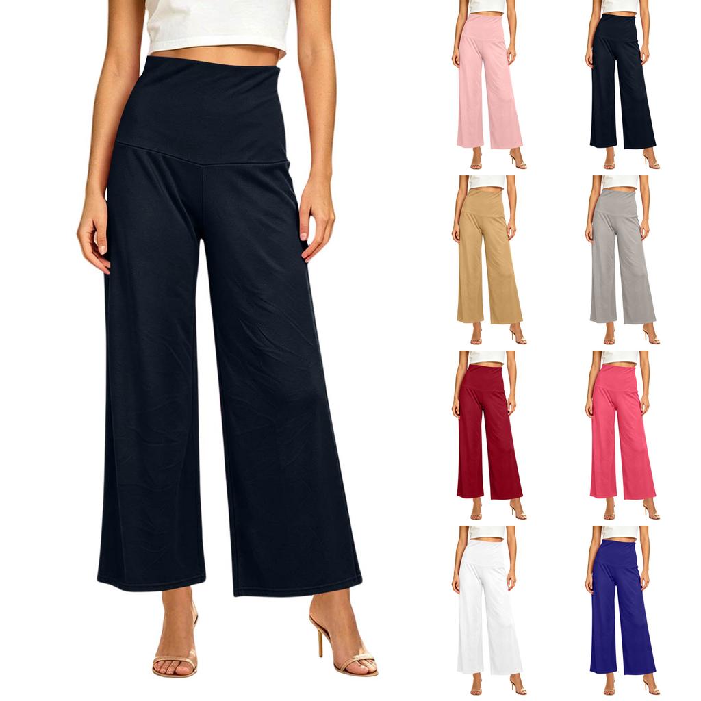 Women's High Waisted Yoga Pants, Color Straight Leg Athletic Pants