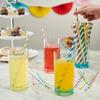 300pcs Colored Striped Straws, Randomly Mixed In 6 Colors (0.23*7.75 Inches), Disposable Paper Straws, Juice Paper Straws