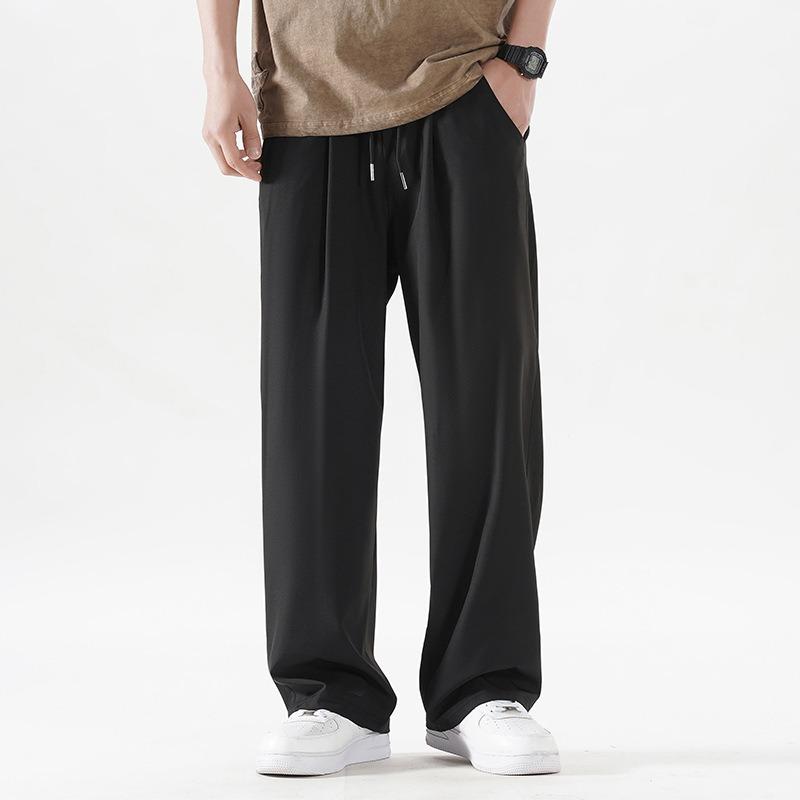 Enbu summer new men's loose ice silk thin casual sports straight wide-leg couple sunscreen pants