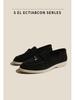 Women's British Style Retro Leather Loafers - Slip-on Moccasins, Plus Size, Flat, Casual.