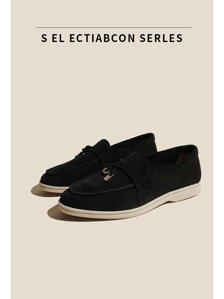 Women's British Style Retro Leather Loafers - Slip-on Moccasins, Plus Size, Flat, Casual.