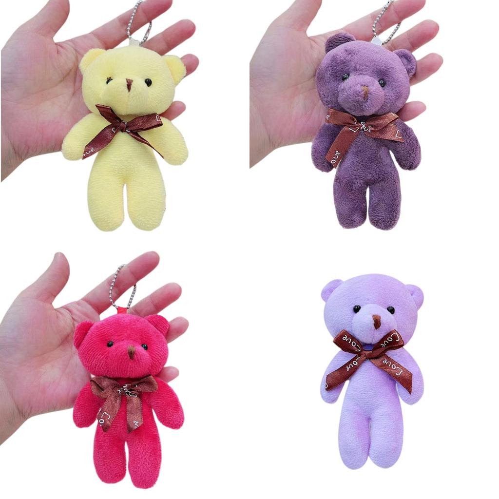 Colorful Soft Teddy Bear Keychain Pendant Toy For Sale