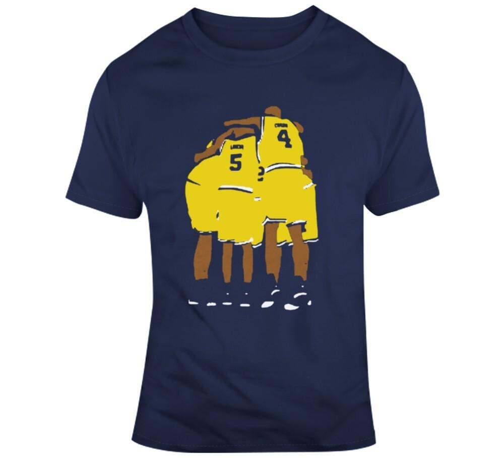 Fab Five Basketball Fan Caricature Huddle  T Shirt Unisex T-Shirt XL