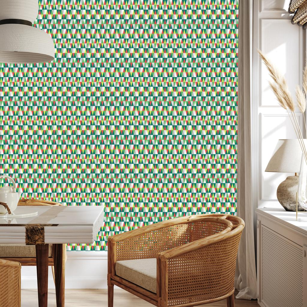 Wallpaper Triangles Sea and Green for Living Room and Bedroom 50x1000
