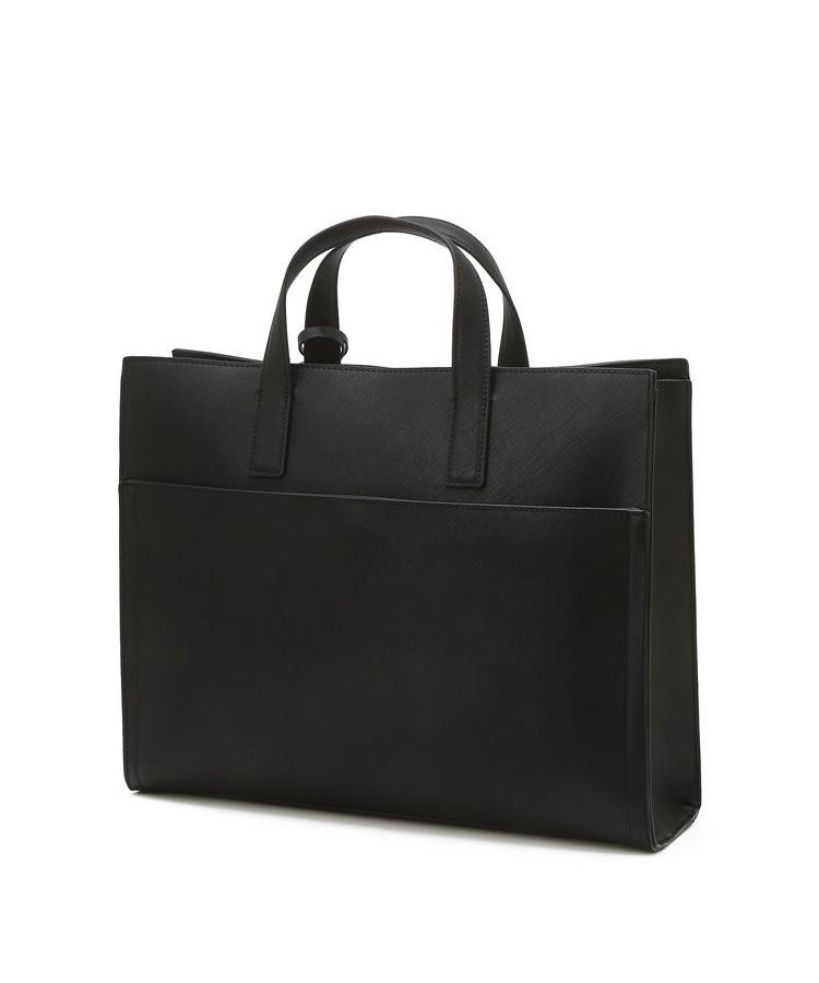 Hazzys Men Acc [Kevin] Black Charm-Decorated Briefcase Crossbody/Tote Bag Hjba6F850Bk