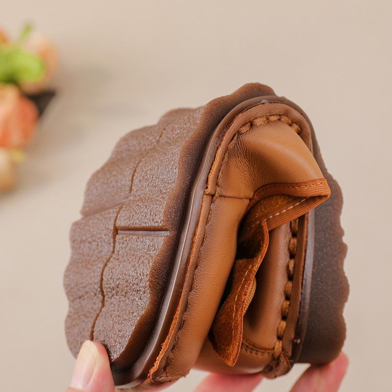 Fashion New Cow Leather Shoes Woman Luxury Bowknot Ballet Flats Women's Shallow Slip On Moccasins Mother Comfortable Autumn Flats Shoes