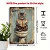 Funny Black Cat Bathroom Metal Sign Vintage Retro Wall Decor 8x12 Inch