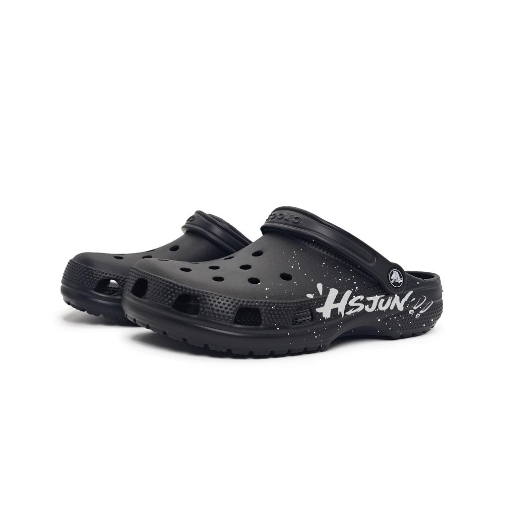 Crocs Classic Clog Subway Graffiti EVA Trendy Versatile Commuter Casual Simple Clog Shoes Men's Black