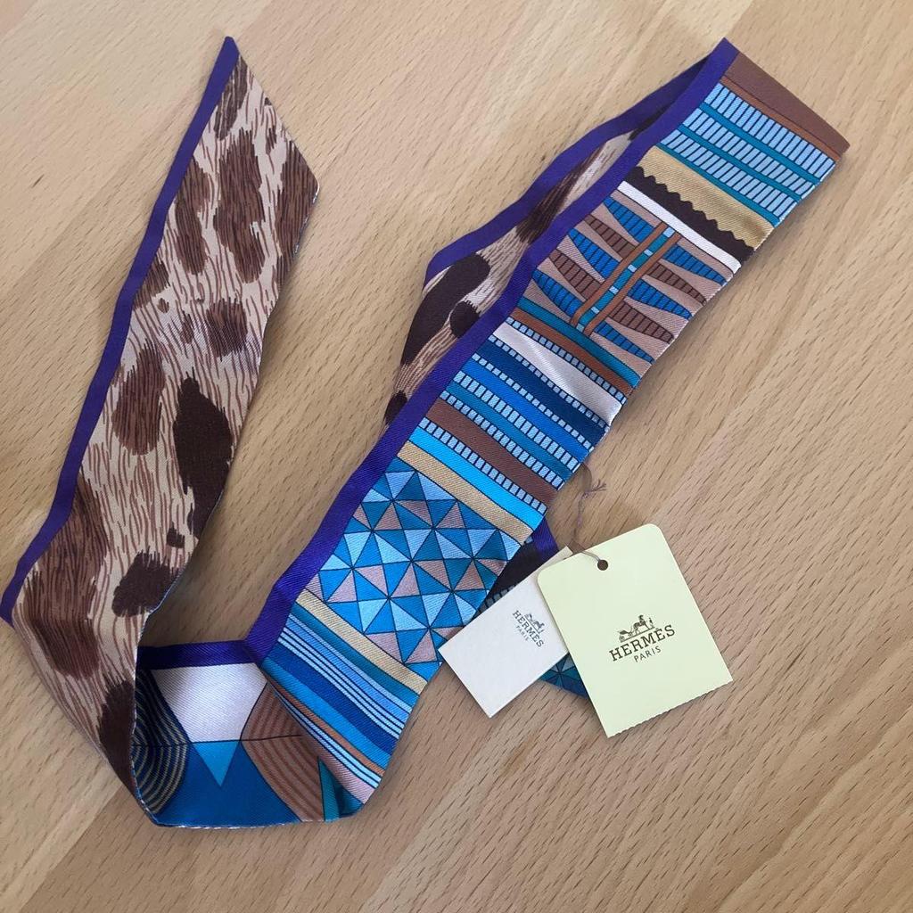 Used HERMES Twilly Scarf, Multicolor, with Tags