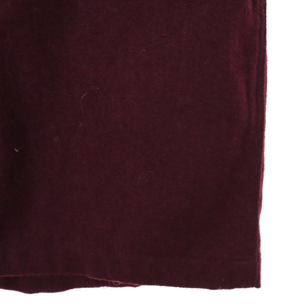 VINTAGE 50s 60s Open collar Long sleeve Open collar shirt Bordeaux Men's Used