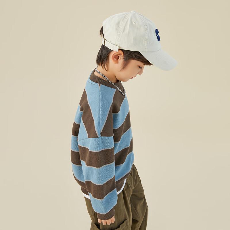DuoduoJia Boys' Striped Pique Cotton Sweatshirt